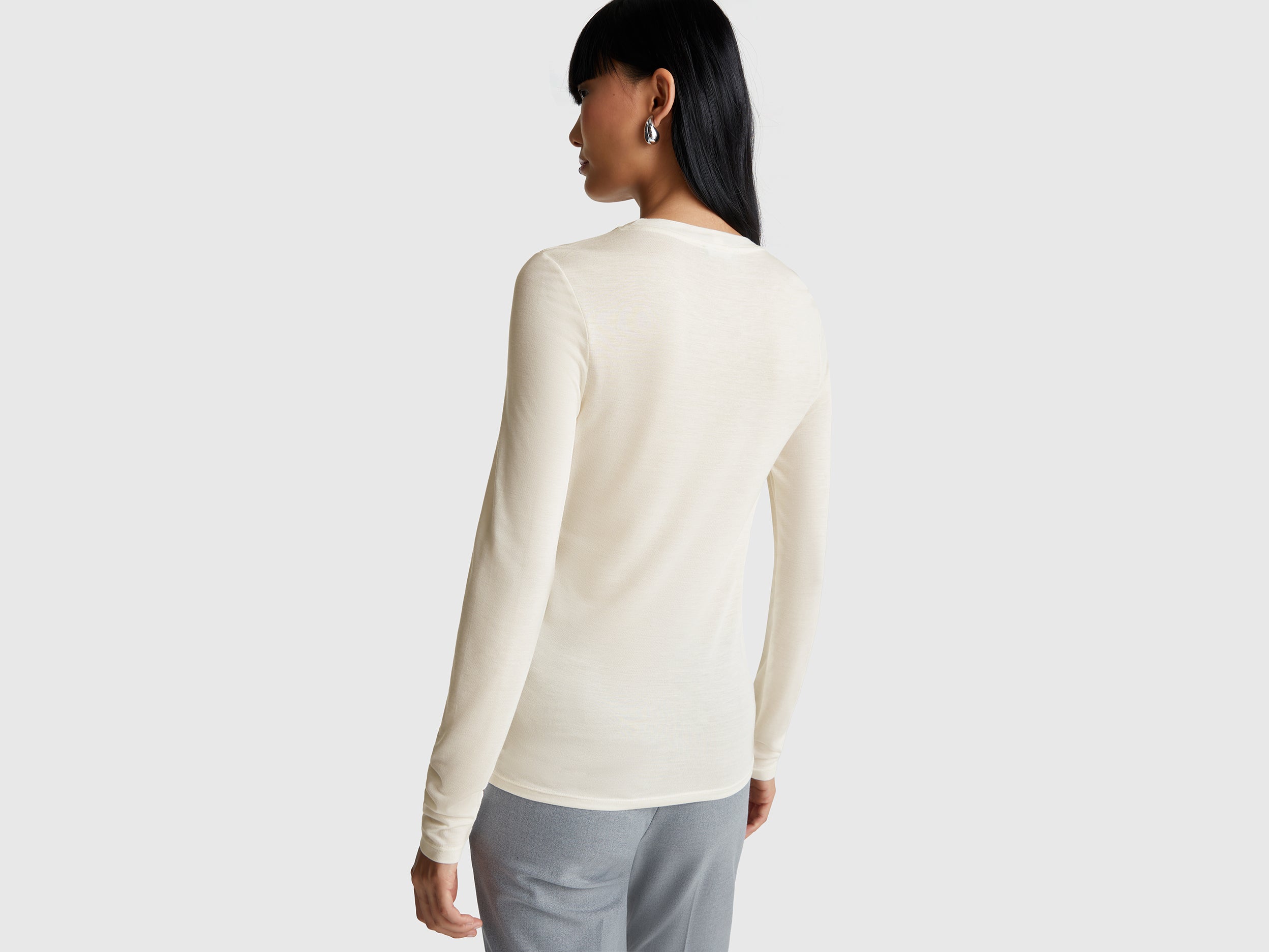 T-shirt em mistura de viscose e caxemira - ucb_image_B