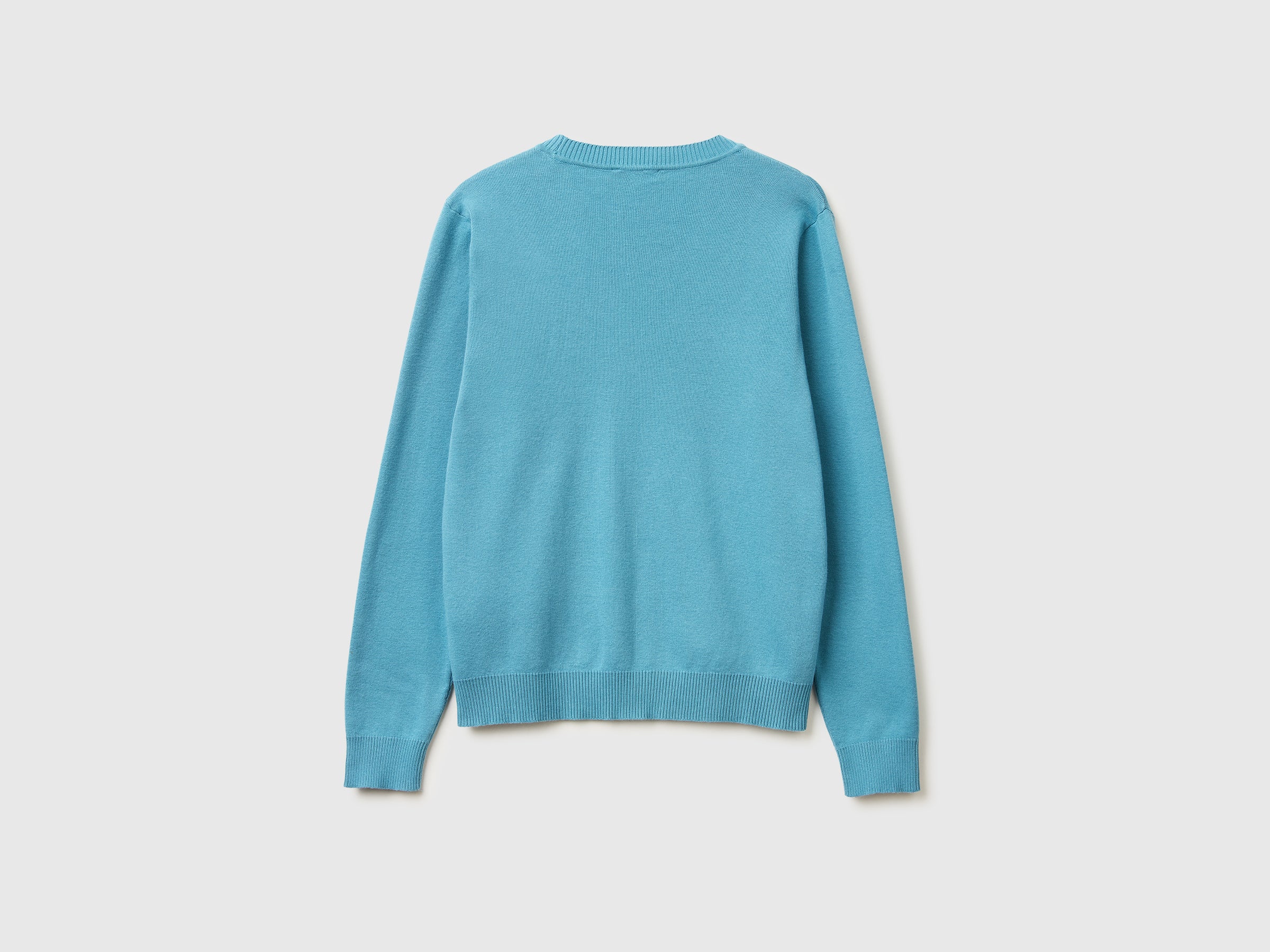 Powder blue sweater in cotton tricot - ucb_image_BS