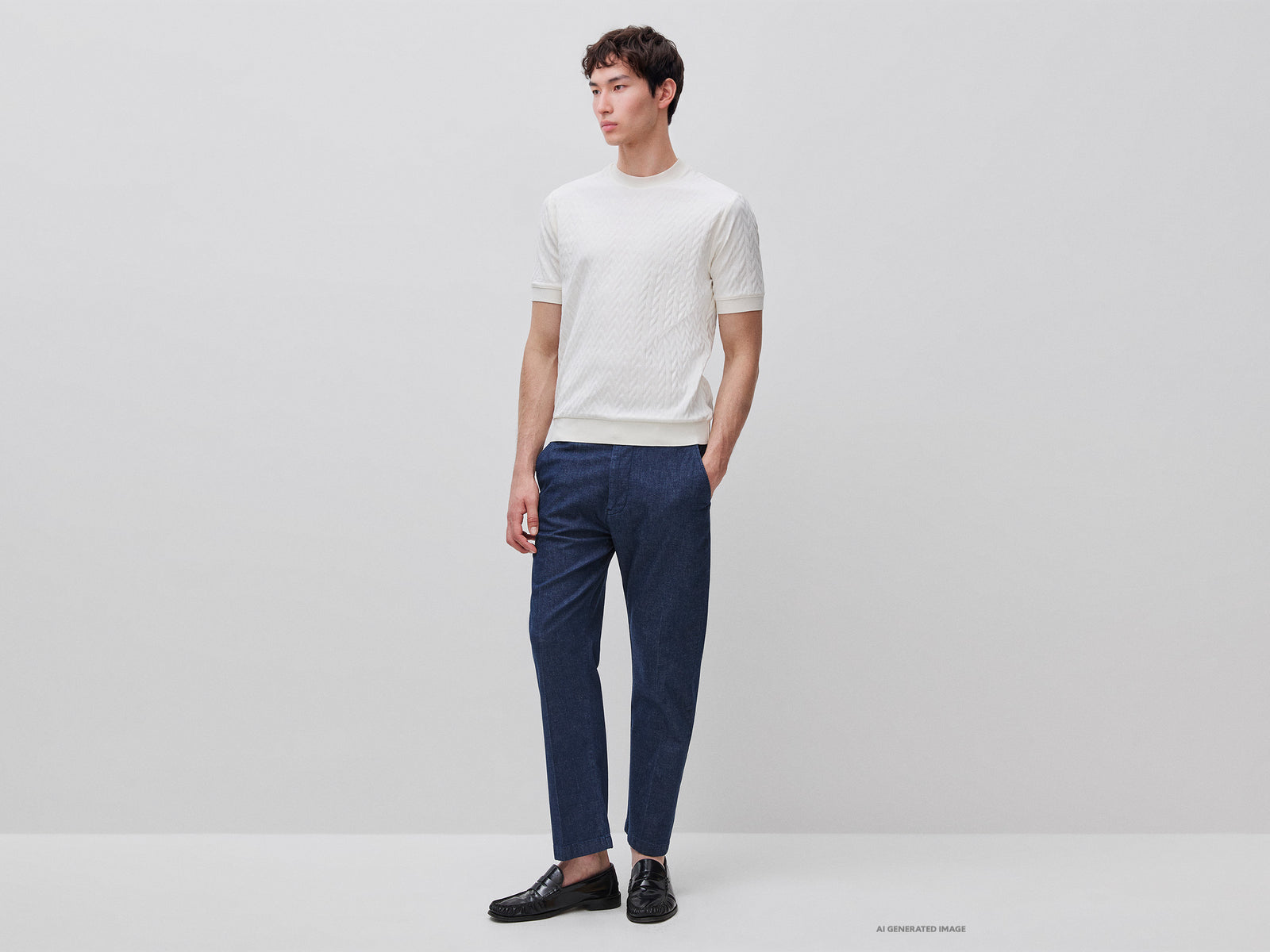 Slim-fit chinos in lightweight denim