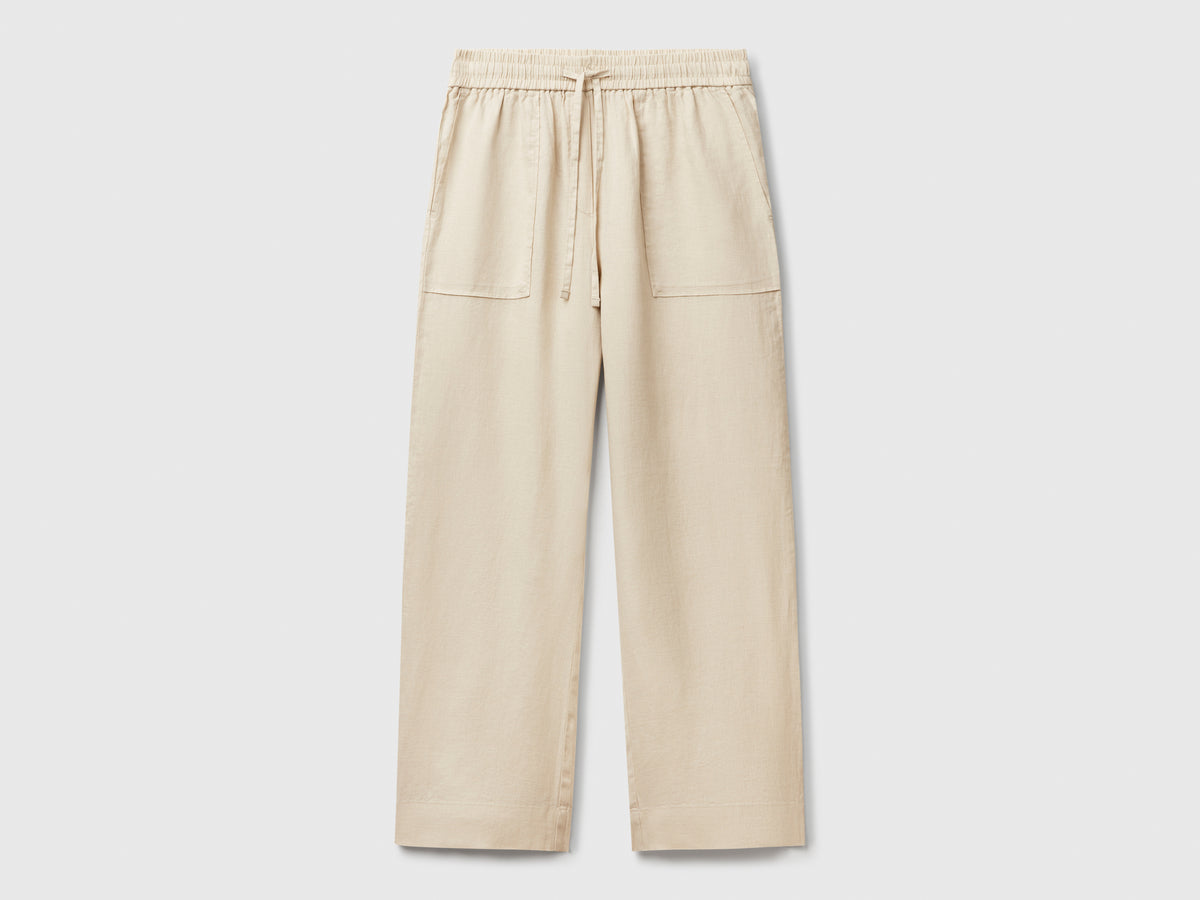 Trousers in pure linen with elastic - ucb_image_FS