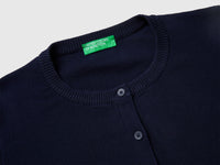 Dark blue cardigan in tricot cotton - ucb_image_DS1