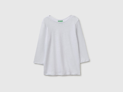 Boat-neck T-shirt in pure linen - ucb_image_FS