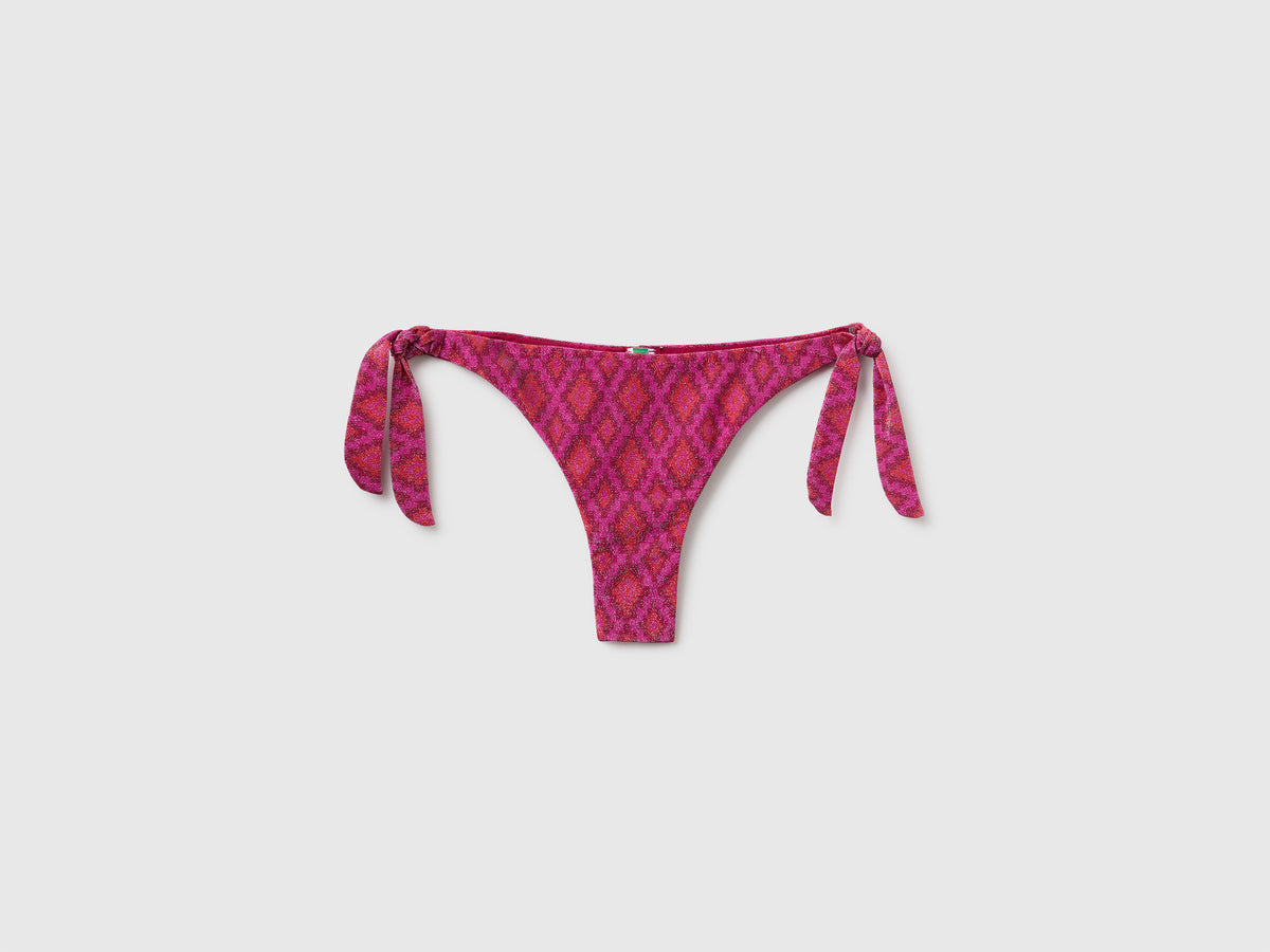 Cueca de biquíni com estampado étnico e lurex - ucb_image_FS