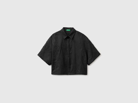 Cropped shirt with floral embroidery - ucb_image_FS