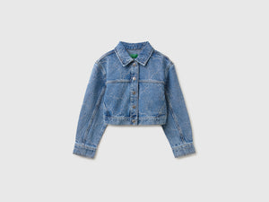 Embroidered denim crop jacket