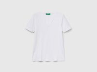 T-shirt em algodão puro com decote em V - ucb_image_FS