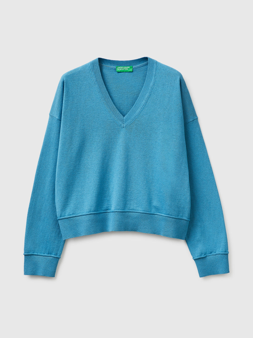 V-neck sweater in cotton and wool - ucb_image_FS
