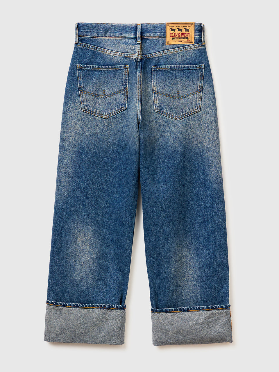 Jeans cropped com dobra lavage vintage - ucb_image_BS