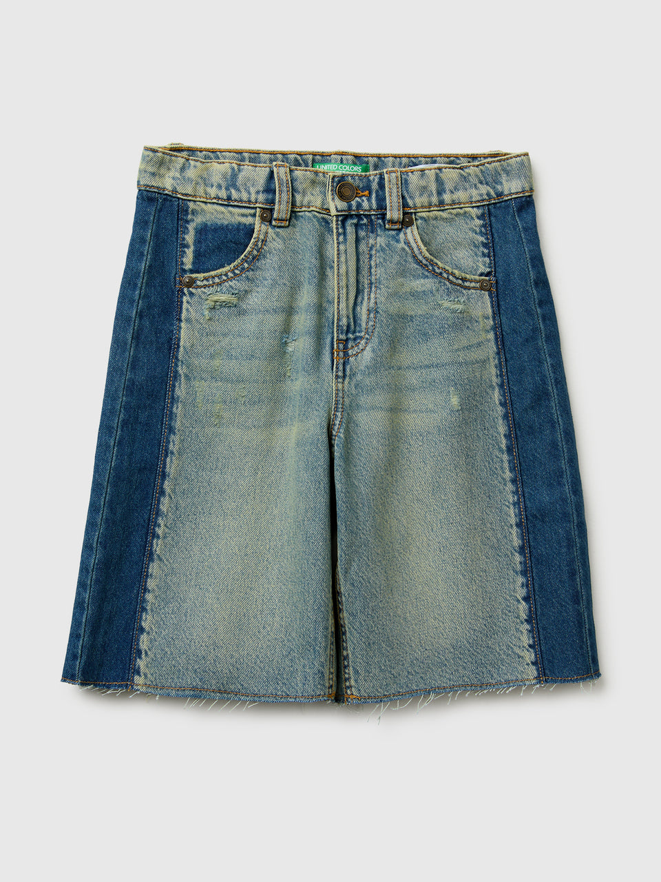 Two-tone denim Bermuda shorts - ucb_image_FS