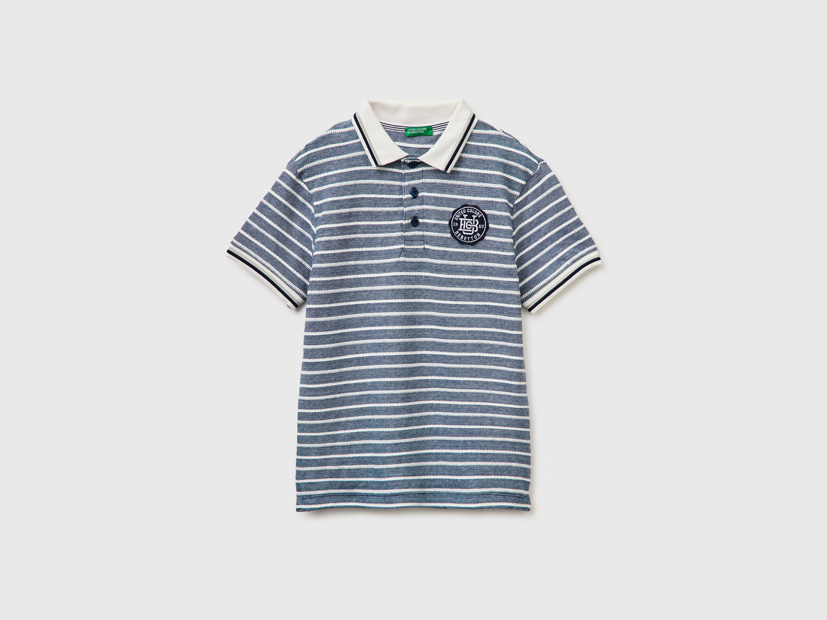 Striped polo shirt with patch - ucb_image_FS