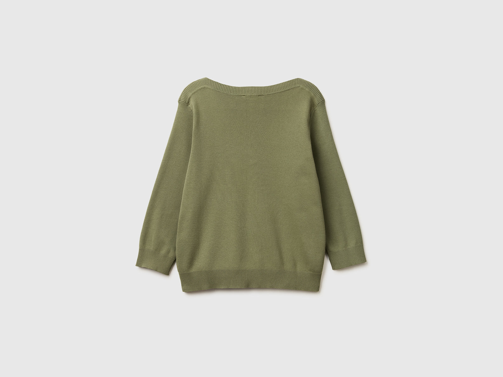 Olive green sweater with boat neck - ucb_image_BS
