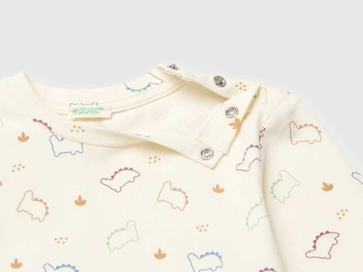 T-shirt com estampa de dinossauros em algodão stretch  - ucb_image_DS1