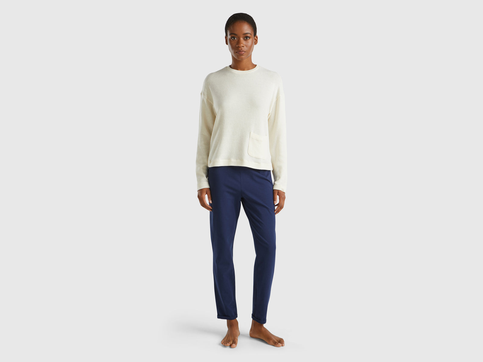 Trousers in warm stretch cotton