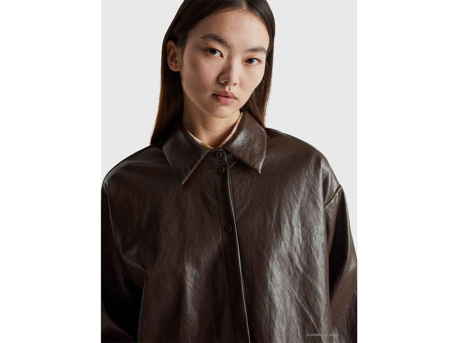 Jacket in imitation leather fabric
