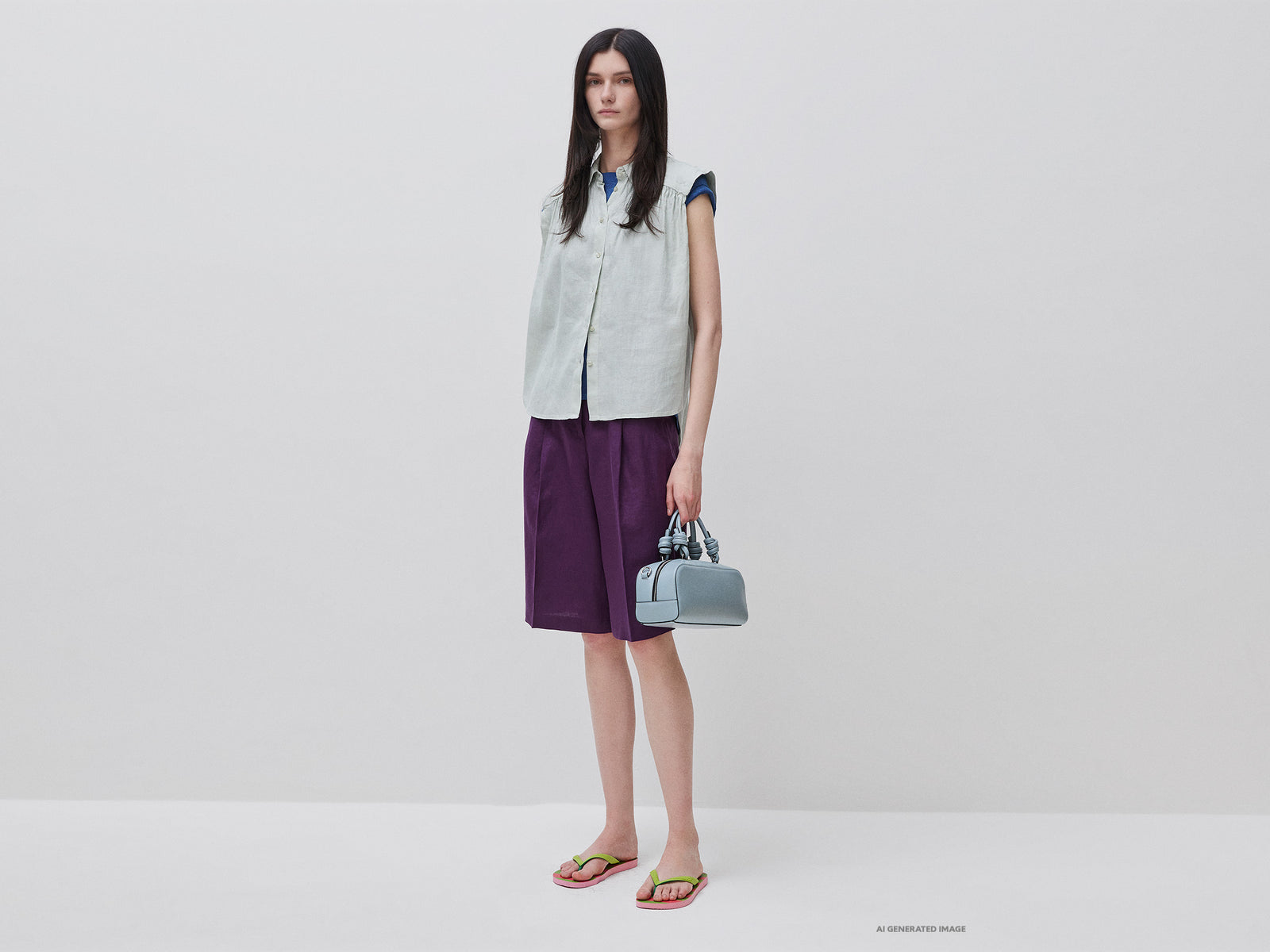 100% linen Bermuda shorts