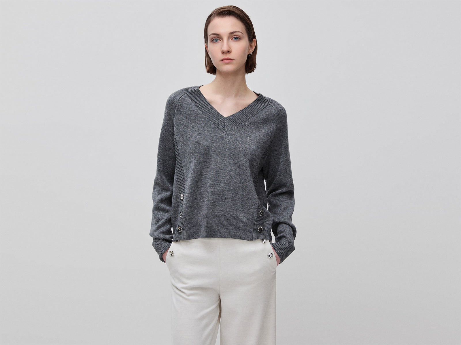 Camisola trabalhada com decote em V - ucb_image_F