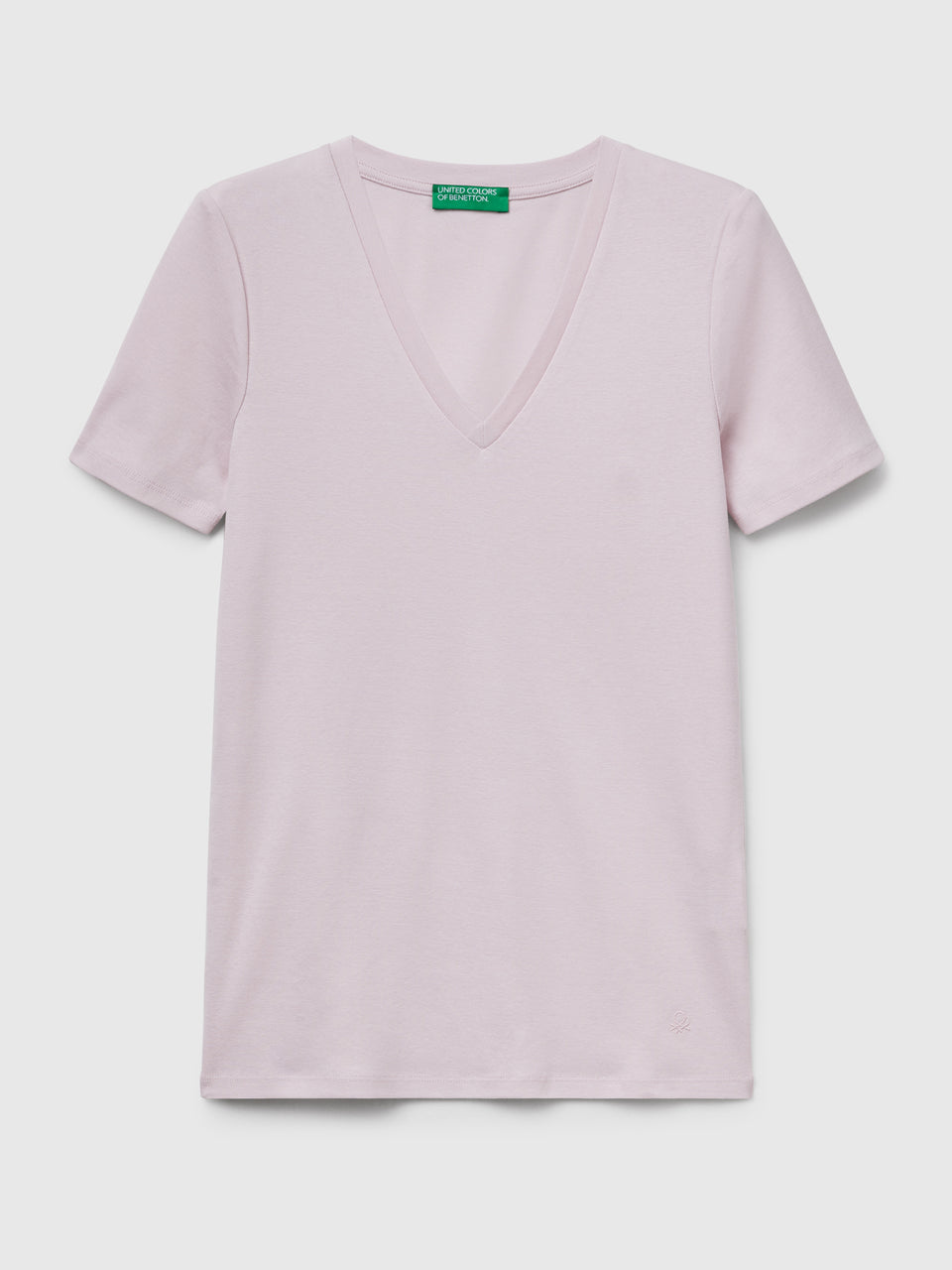 T-shirt em algodão puro com decote em V - ucb_image_FS