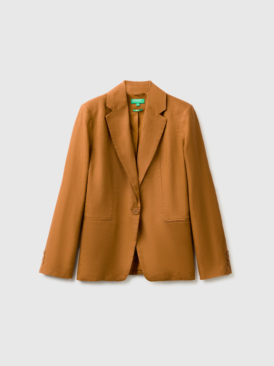 Blazer de abotoadura simples em linho puro - ucb_image_FS