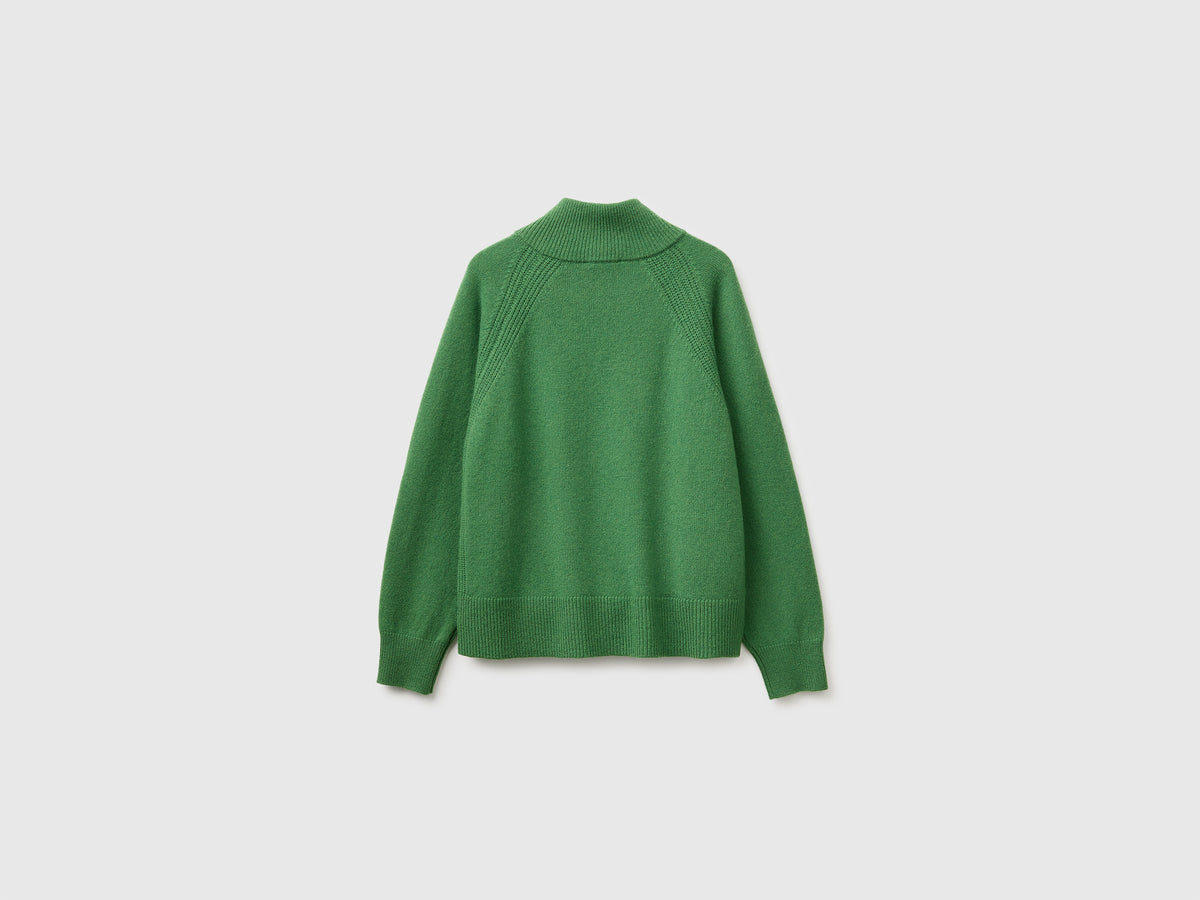 Camisola de gola alta com botões 100% lã - ucb_image_BS