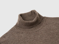Camisola de gola alta marrom em pura lã Merino - ucb_image_DS1