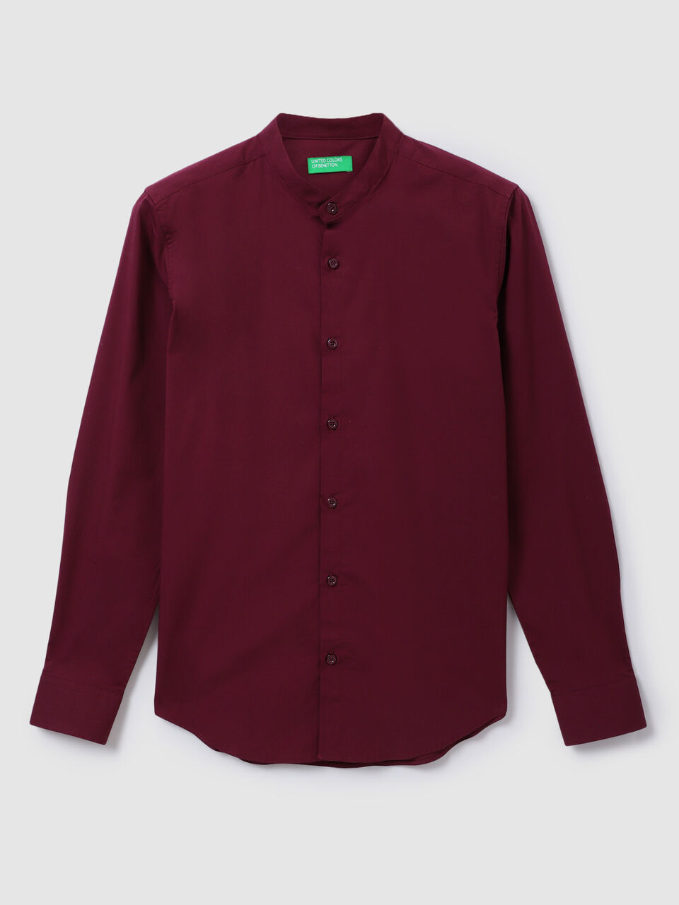 F/S POPLIN STRETCH MANDARIN COLLAR SHIRT image number 1
