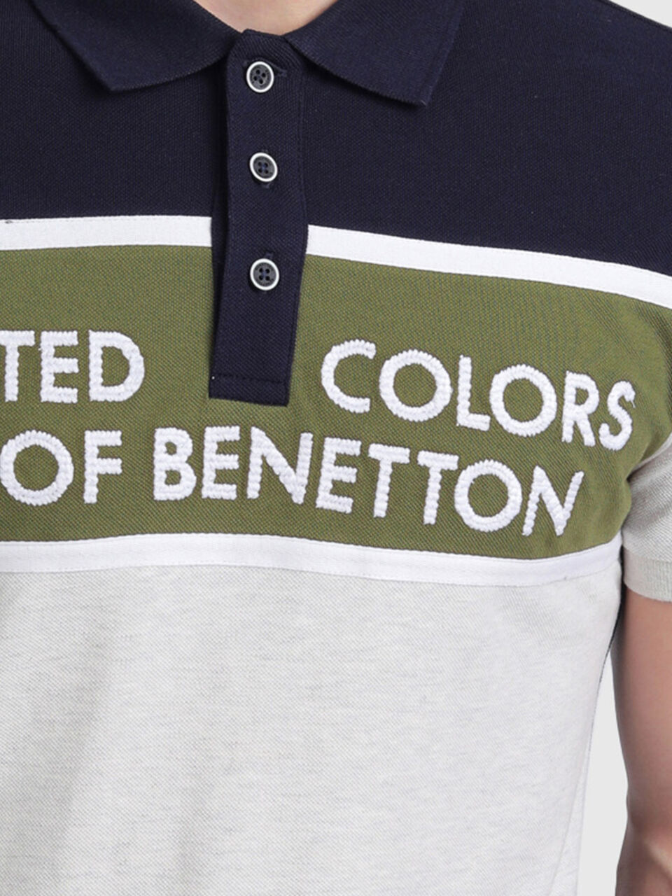 Pure Cotton Polo Shirt with Block Colour Print image number null