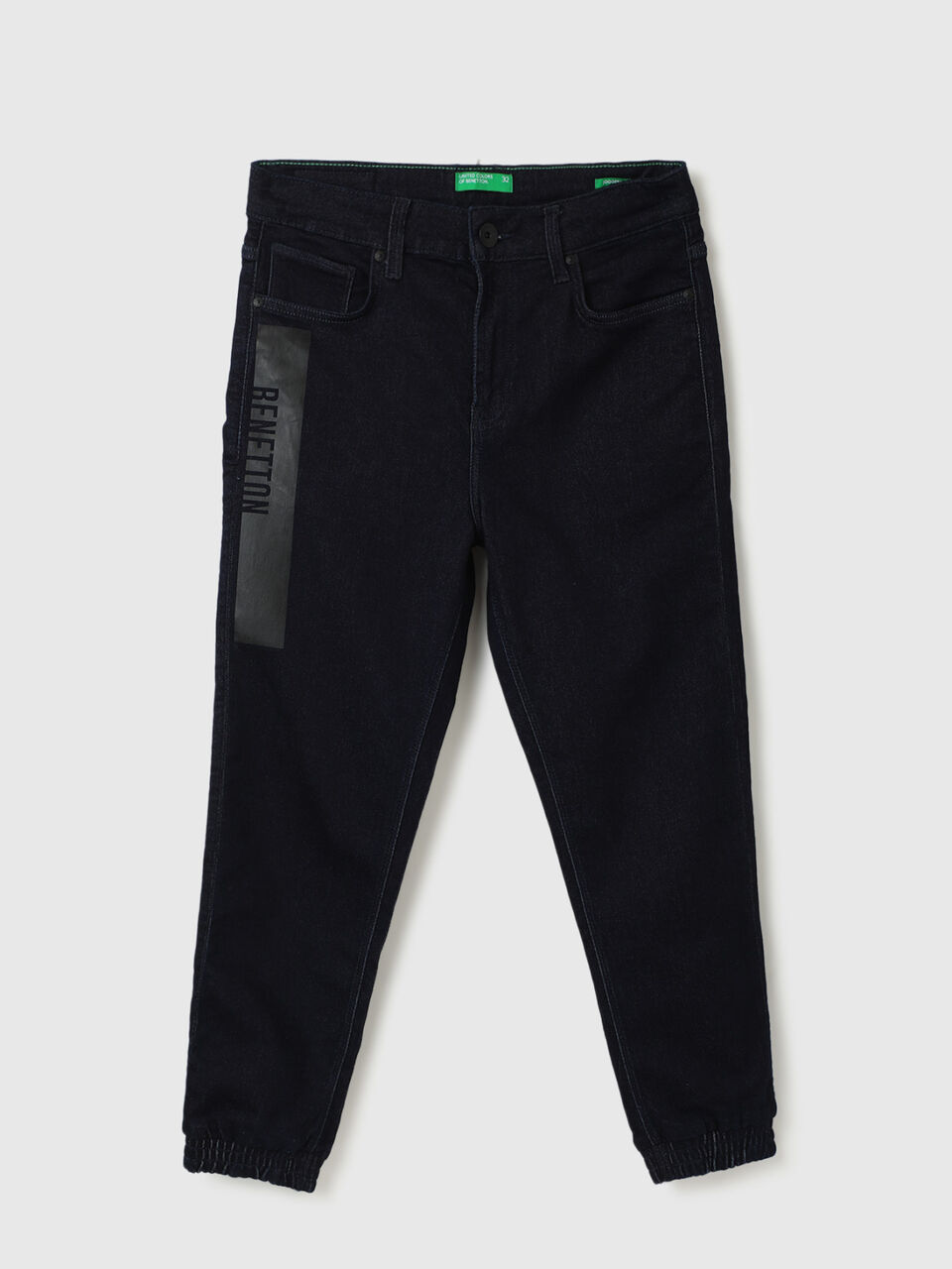 DARK BLUE BASIC BENETTON PRINTED JOGGER image number 1
