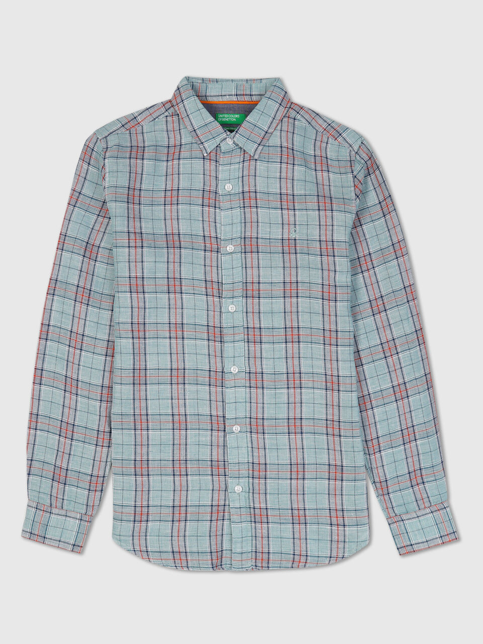 Full Sleeves Cotton Linen Check Shirt image number 1