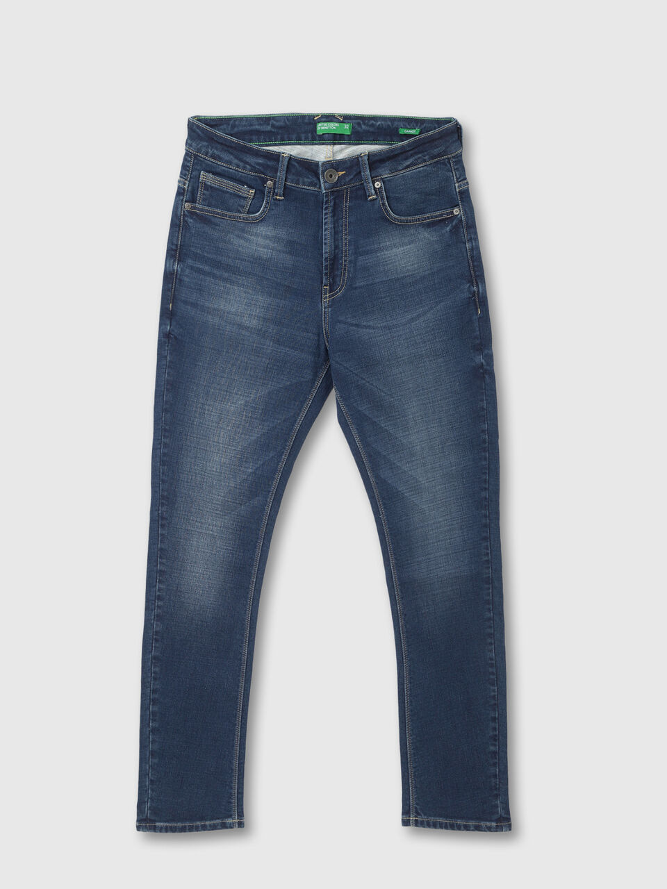SKINNY FIT VINATGE BLUE KNIT JEANS image number 1