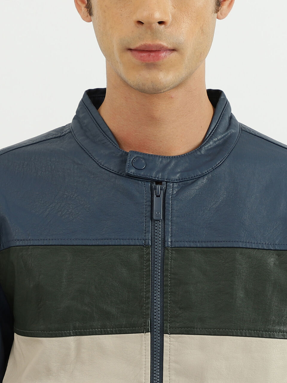 PU COLOR BLOCK JACKET image number null