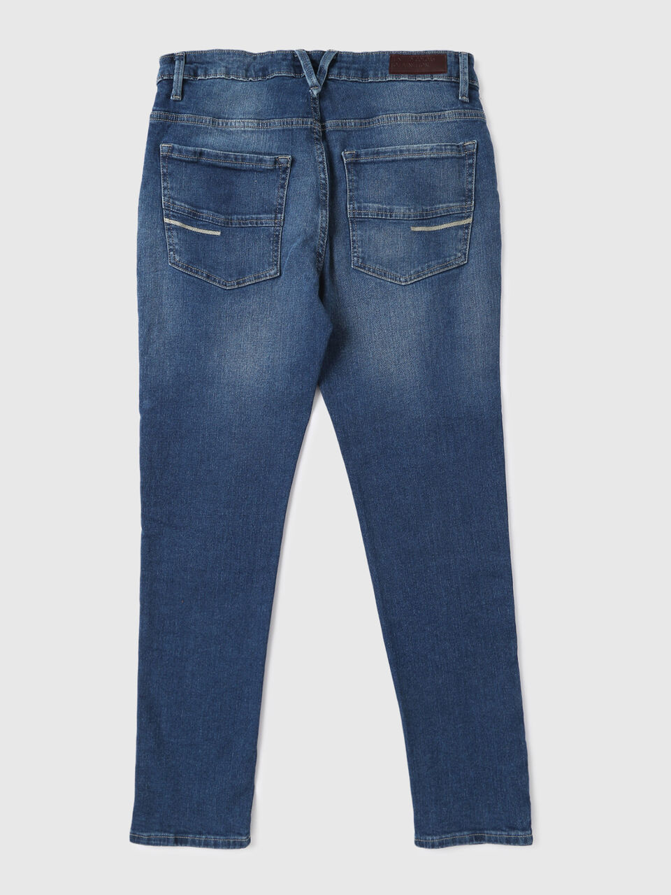 Mid Rise Low Crotch Fit Crackle Wash Blue Jeans-Solid image number 2