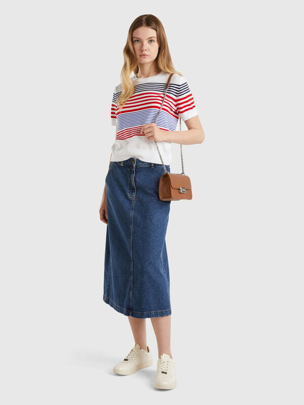 Denim midi skirt Women