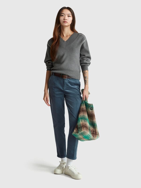 Stretch velvet chinos Women
