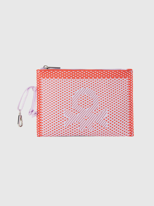 Red and pink jacquard clutch Women