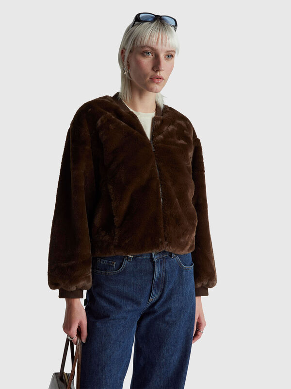 Bomber in faux fur Women