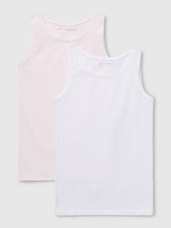 Two tank tops in super stretch cotton Junior Girl