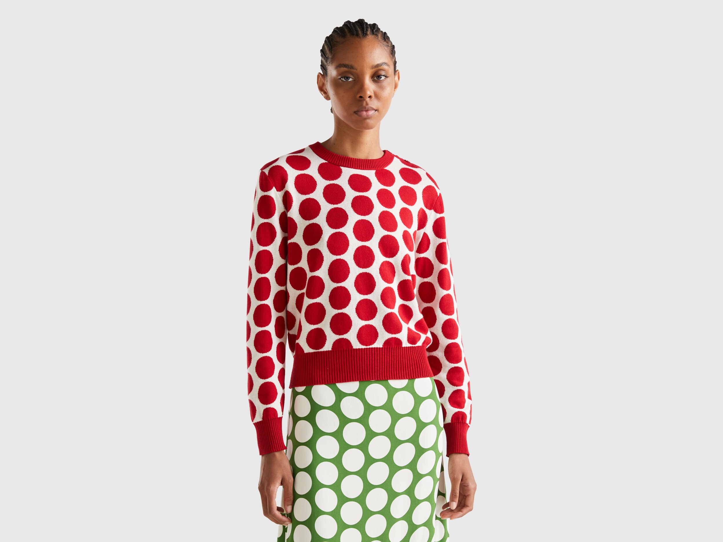 Polka dot pullover top