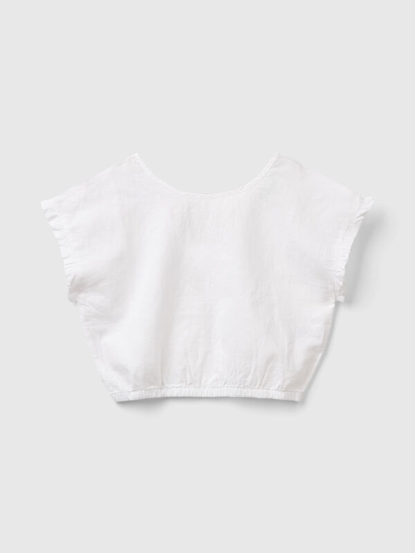 Blouse in linen blend Junior Girl