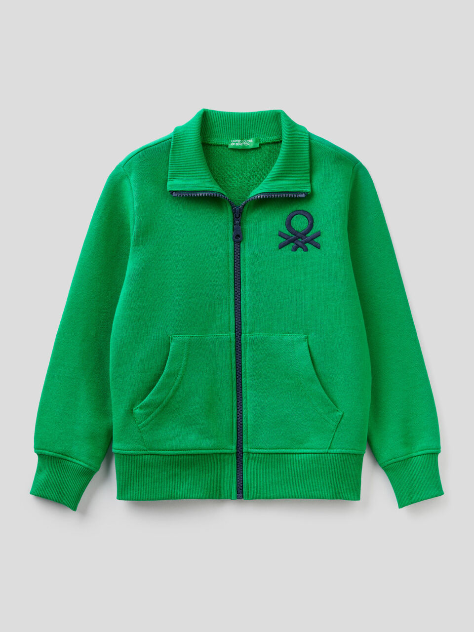 Sweatshirt with zip and embroidered logo image number 1