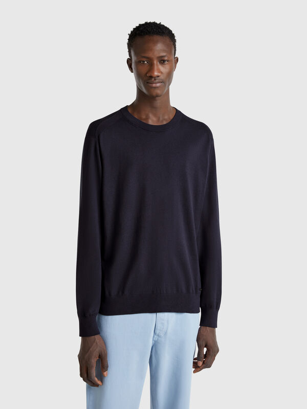 Sweater in viscose and silk blend Men