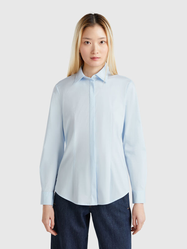Shirt in stretch cotton blend Women