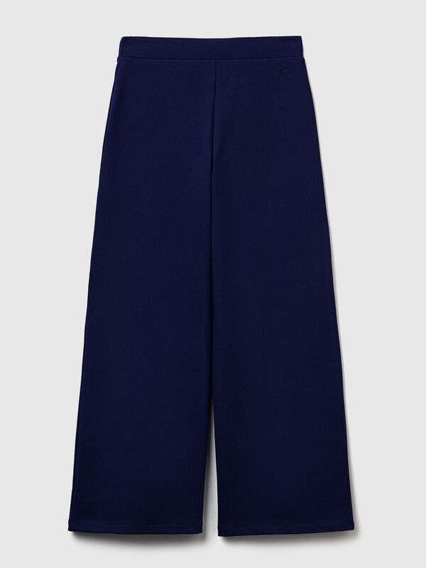 Wide trousers in stretch cotton Junior Girl