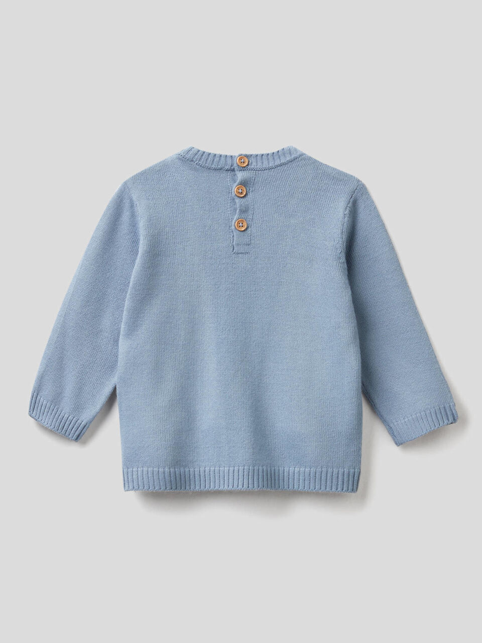 Tricot sweater with embroidered animal image number 2