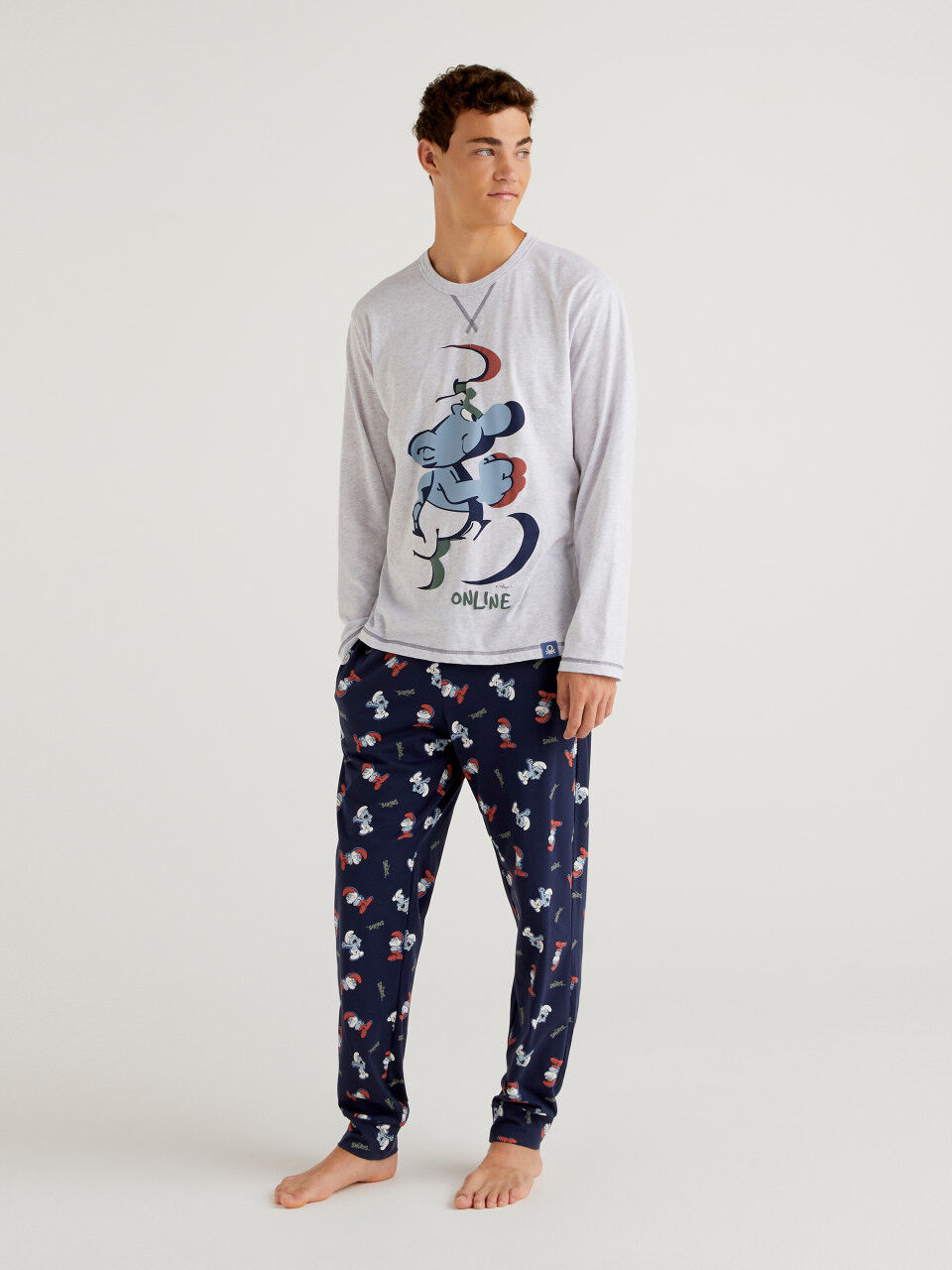 Trousers with Smurfs print