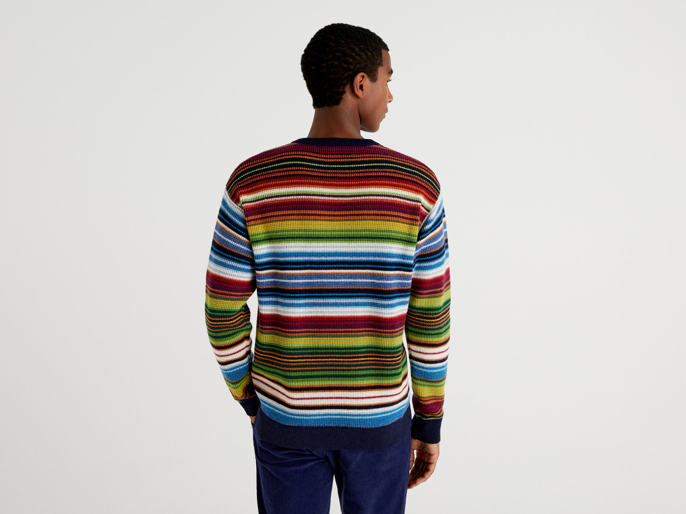 Sweater with multicolored stripes image number 2