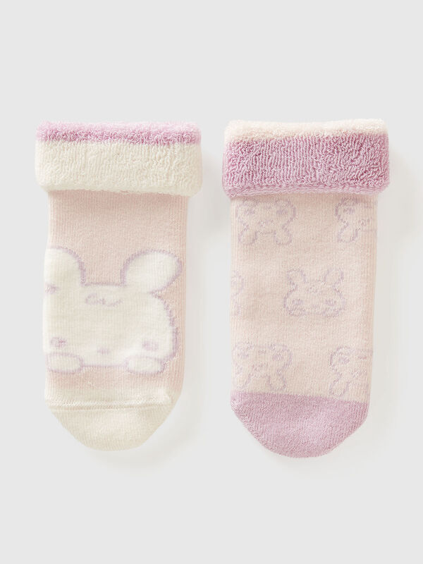 Set of non-slip socks with bunnies New Born (0-18 months)
