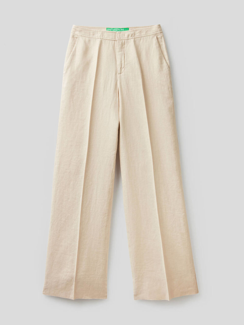 Palazzo trousers in 100% linen image number null