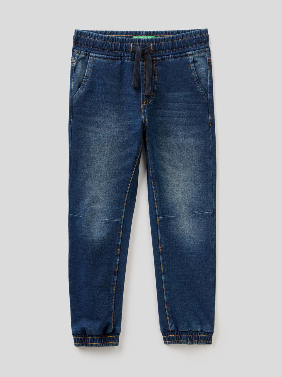 Stretch denim look sweatpants image number null