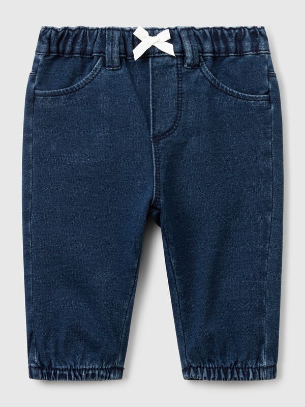 Denim look trousers with bow New Born (0-18 months)