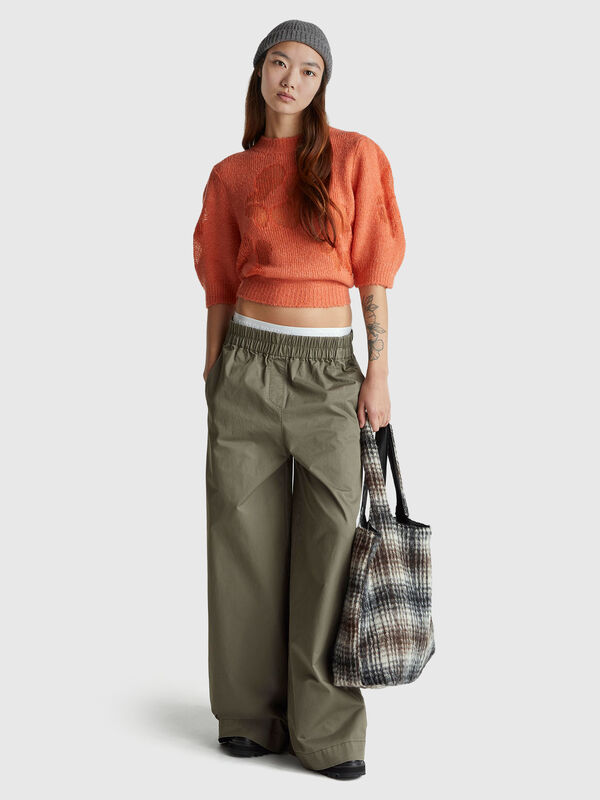 Wide trousers in pure cotton Women